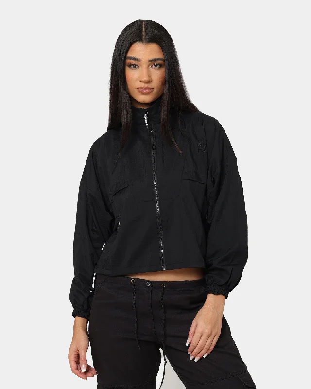 Puma Women's Infuse Woven Track Jacket Puma Black Snapped Jacket Toggled Jacket Drawstring Jacket