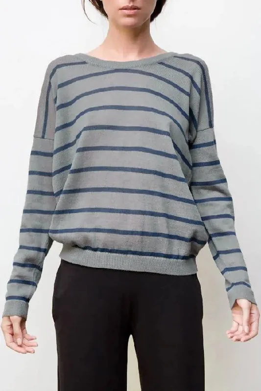 nini stripes pullover - grey / blue Tapered Sleeve Pullover