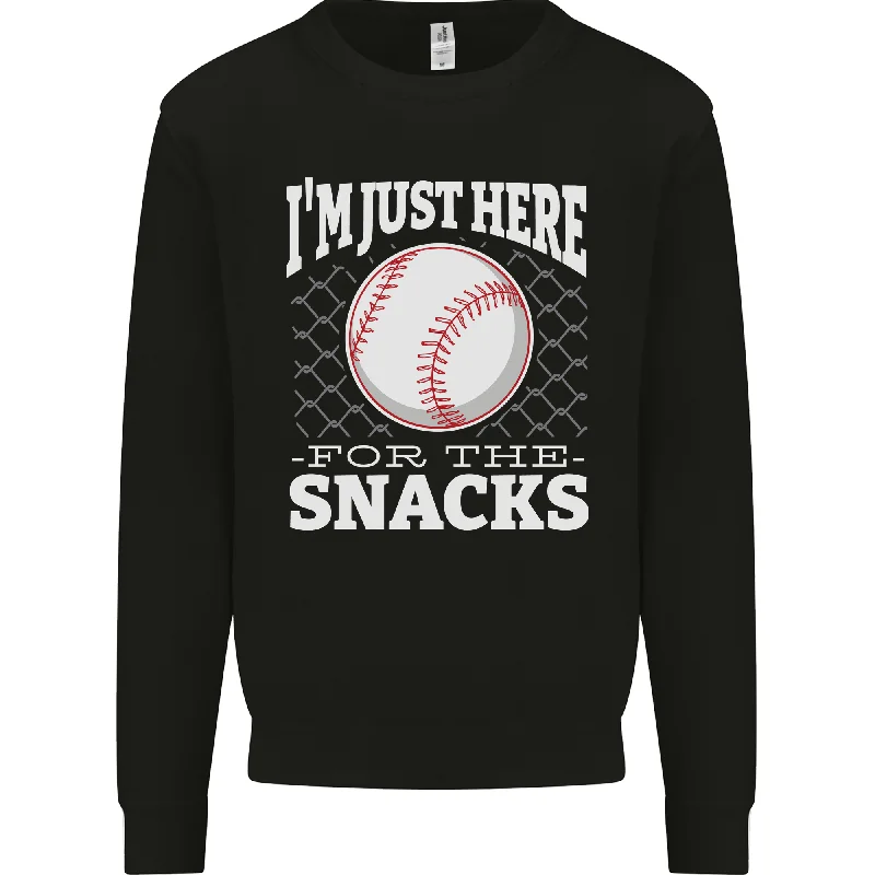 Baseball Im Just Here for the Snacks Mens Sweatshirt Jumper Hoodie with Drawcord Adjustable Secure