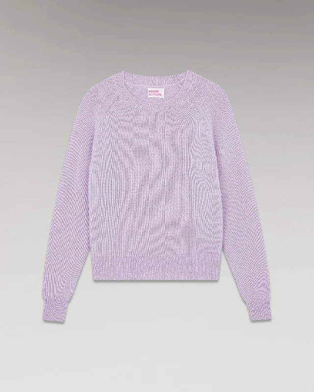 Pullover Crewneck 2301wpr00005 Sweet-Lilac Puff Sleeve Stylish