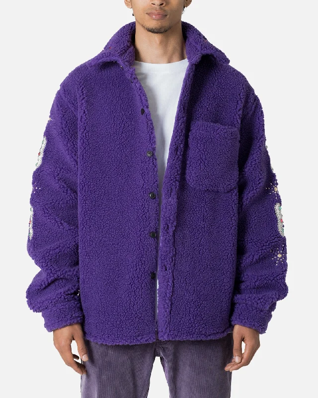 MNML Jewel Sherpa Jacket Purple Chenille Jacket Brocade Jacket Lace Jacket