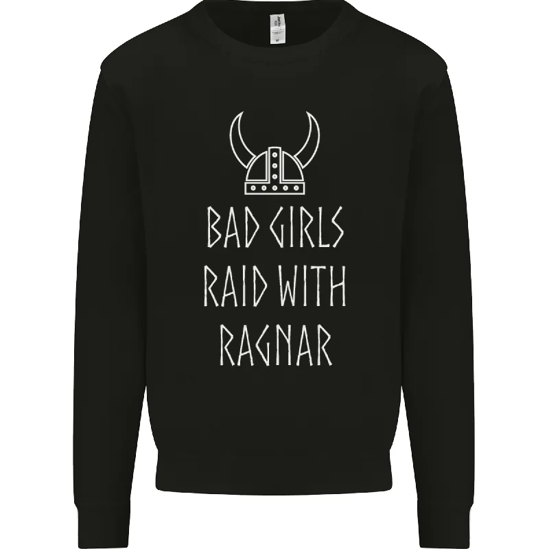 Bad Girls Raid With Ragnar Vikings Valhalla Mens Sweatshirt Jumper Hoodie with Drawcord Adjustable Secure