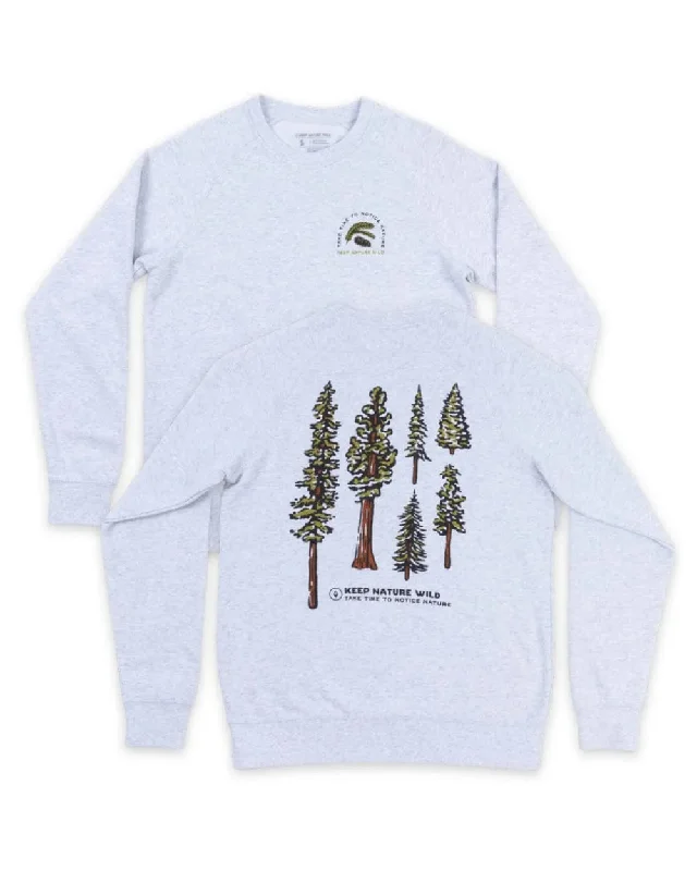 Nature Study Conifers Unisex Pullover | Ash Bateau Neck Pullover