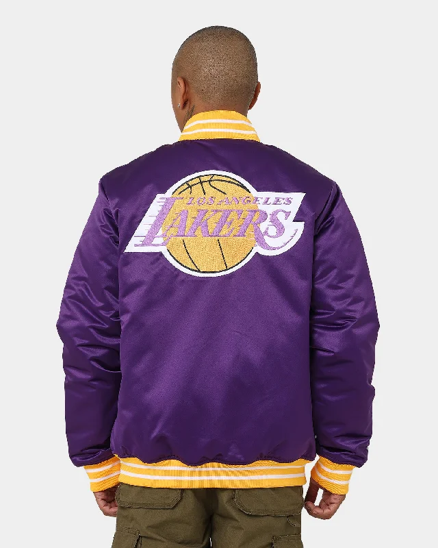 Mitchell & Ness Los Angeles Lakers Heavyweight Satin Jacket Purple Striped Jacket Polka Dot Jacket Floral Jacket