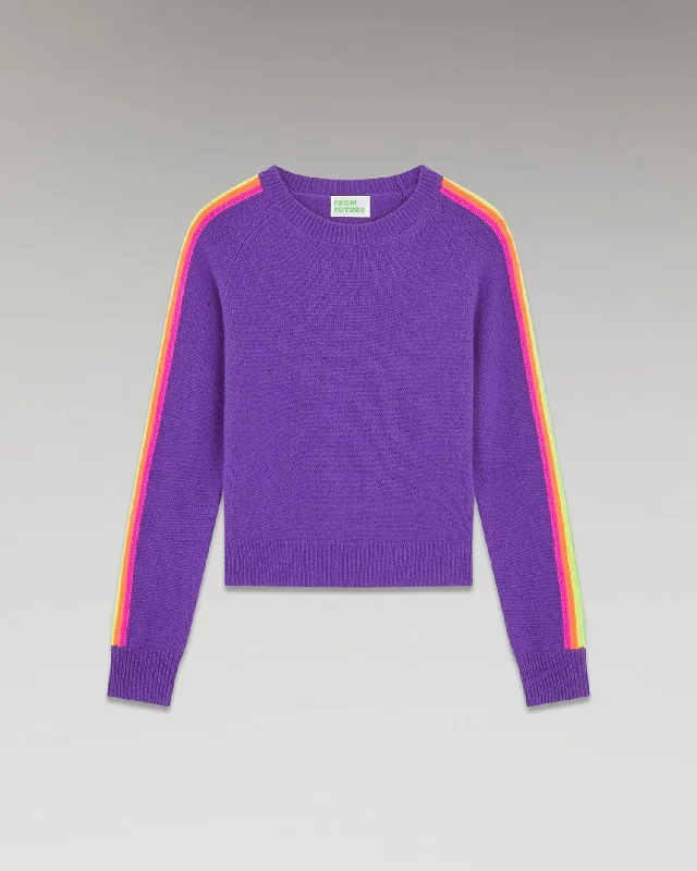 Pullover Crewneck 2301wpr00094 7002-Violet-Fluo Batwing Sleeve Top