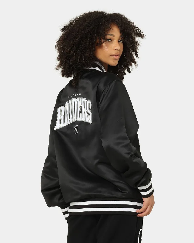 New Era Las Vegas Raiders Stencil Jacket Black Tiered Jacket Buttoned Jacket Zippered Jacket