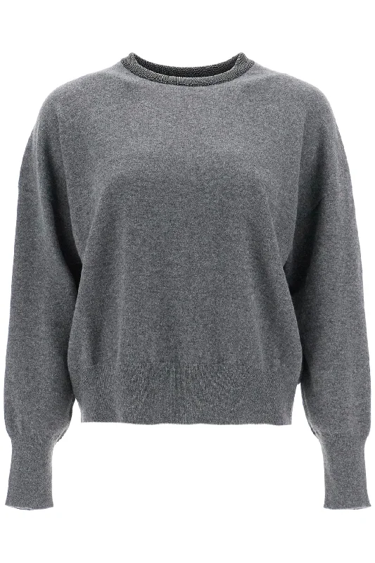 "pullover with precious rib M12190100 PIOMBO Crew Neck Wool