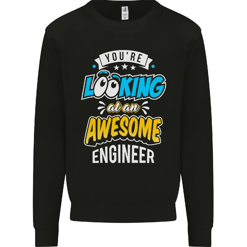 At an Awesome Engineer Mens Sweatshirt Jumper Hoodie with Sequins Glamorous Eye-catching