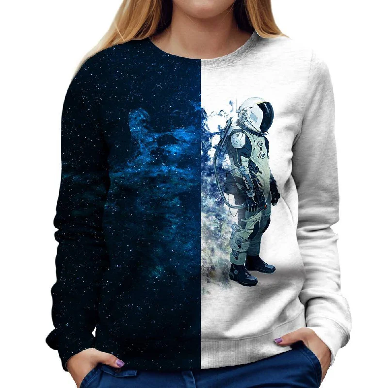 Astronauts Are Always In Space Womens Sweatshirt Hoodie with Typography Text Message