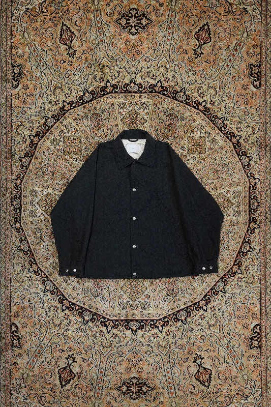 SUGARHILL URETHANE JACQUARD COACH JACKET (BLACK) Wool Jacket Cashmere Jacket Tweed Jacket