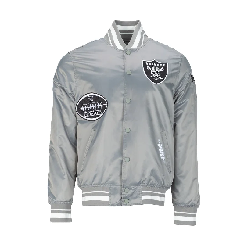 Raiders Old English Satin Jacket - Mens Fleece Fabric Down Fabric Feather Fabric