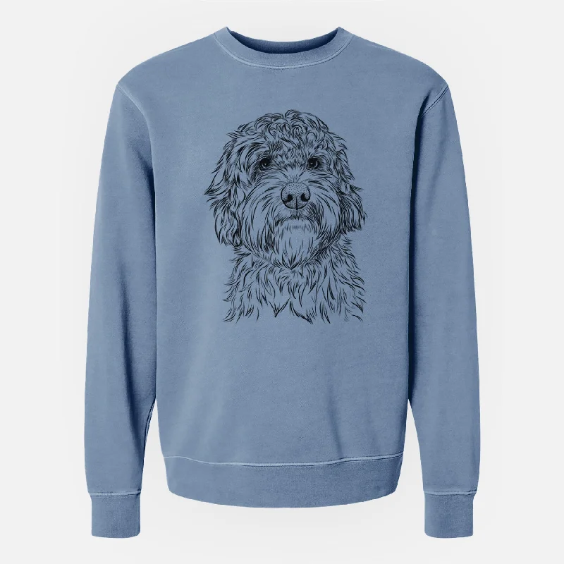 Bare Huckleberry the Australian Labradoodle - Unisex Pigment Dyed Crew Sweatshirt Hoodie with Pattern Geometric Abstract