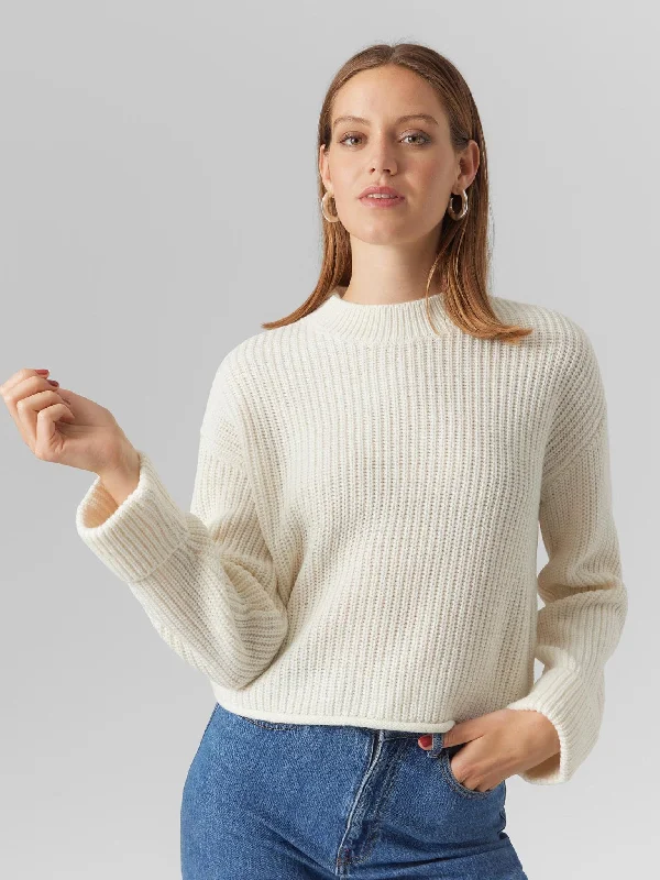 Γυναικεία μπλούζα VMSAYLA FOLD LS O-NECK PULLOVER 10290615 | 10290615 Mock Neck Pullover