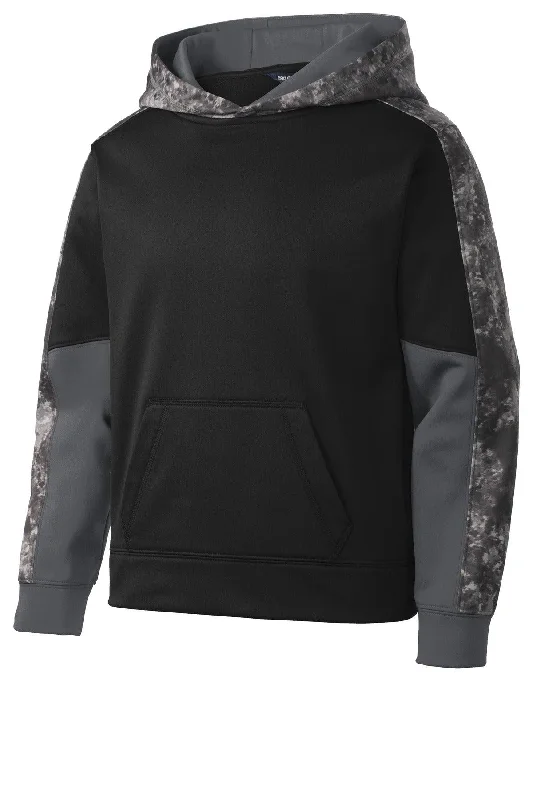 Sport-Tek Youth Sport-Wick Mineral Freeze Fleece Colorblock Hooded Pullover. YST231 Boat Neck Sweater