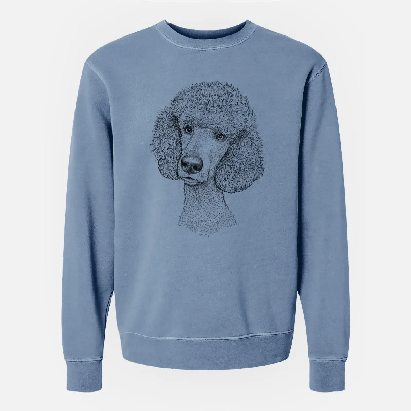 Bare Yuki the Poodle - Unisex Pigment Dyed Crew Sweatshirt Hoodie with Zipper Versatile Modern