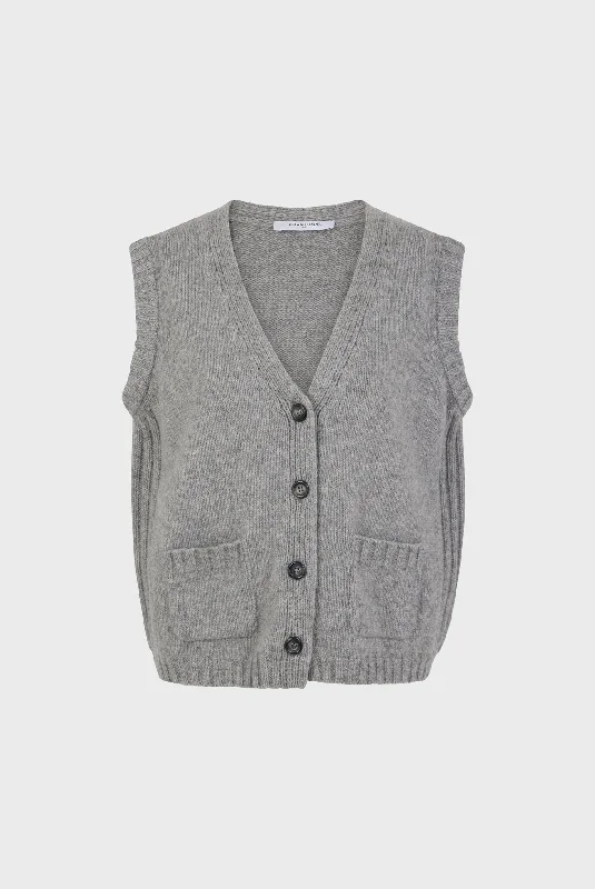 Pullover/vest Josselyn Dau19a233 Grey Asymmetrical Hem Sweater