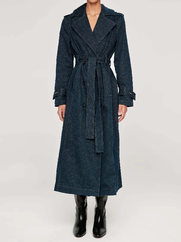 Trench Coat Dress in Cromer Jersey Tulle Batik