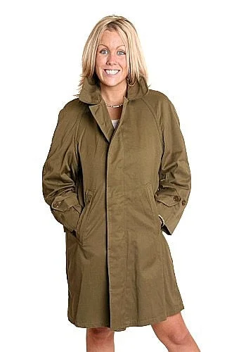 Women's Vintage Canadian Cadet Trench Coat Tailored Straight A-Line