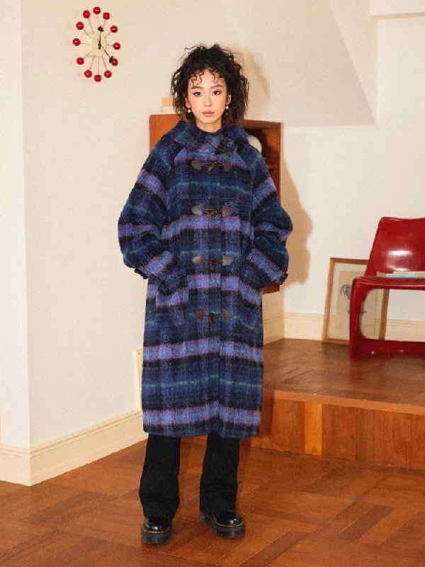 Plaid long coat【s0000010362】 Down Puffer Quilted