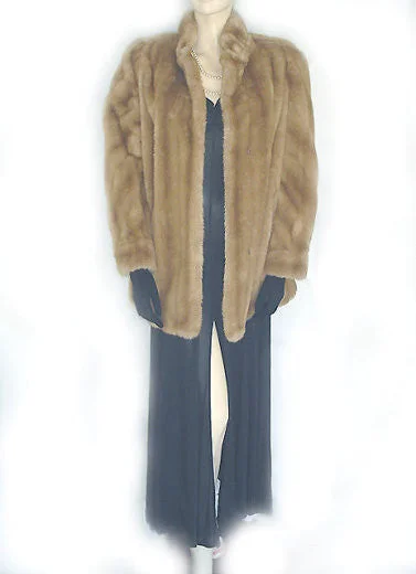 VINTAGE TISSAVEL FROM FRANCE FAUX FUR COAT WITH FAUX LEATHER TRIM A-Line Ball Gown Mermaid