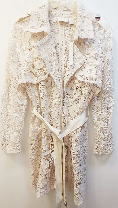 *NEW WITH TAG - EXQUISITE CHICO'S $199 COLLECTIBLES LIMITED EDITION LACE COAT IN PEARLIZED IVORY - ABSOLUTELY STUNNING! - WOULD MAKE A WONDERFUL CHRISTMAS OR BIRTHDAY GIFT empire Basque Peplum