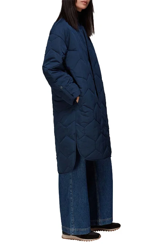 Longline Quilted Coat Raincoat Turtleneck Coat Wrap Coat