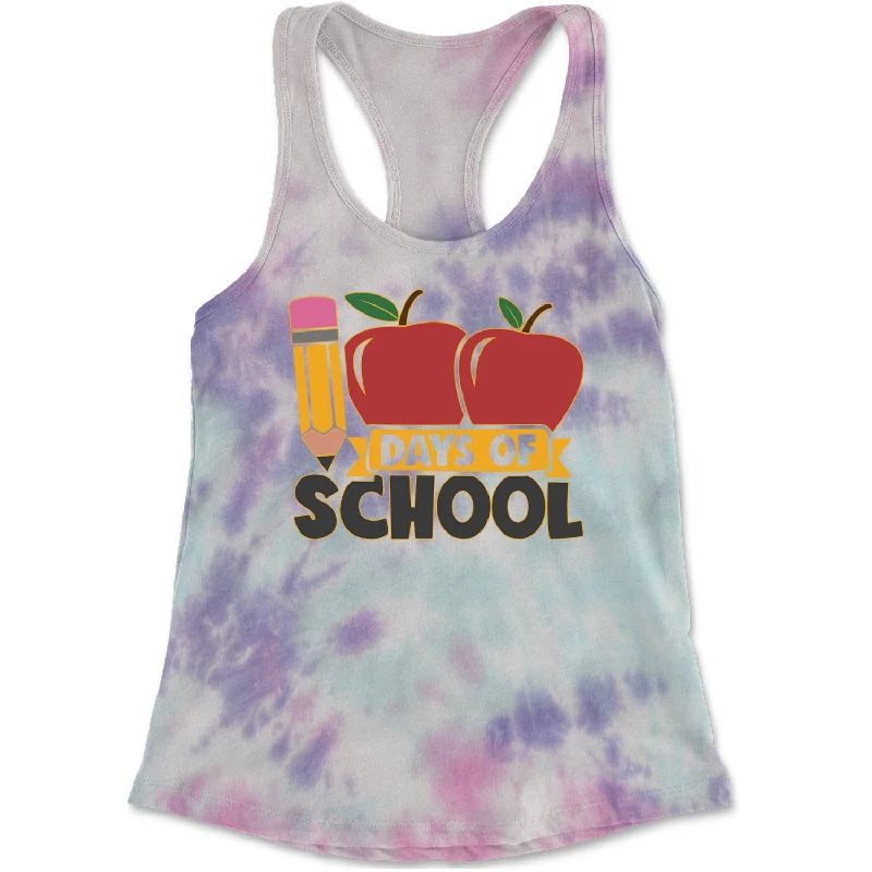 100 Days Of School Apple Pencil Racerback Tank Top for Women bright tank top