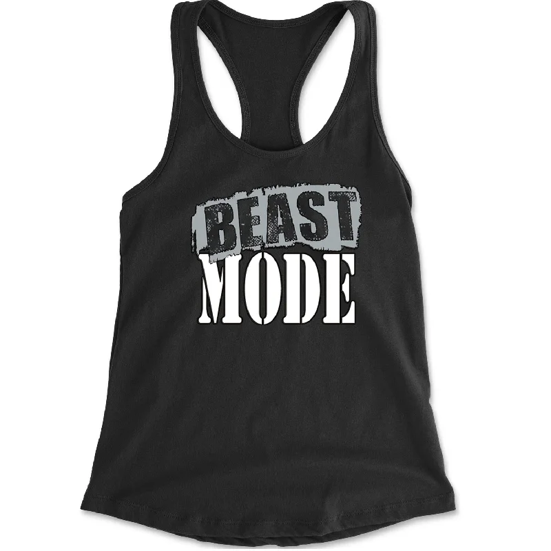 Beast Mode Training Gym Workout Racerback Tank Top for Women lemon yellow tank