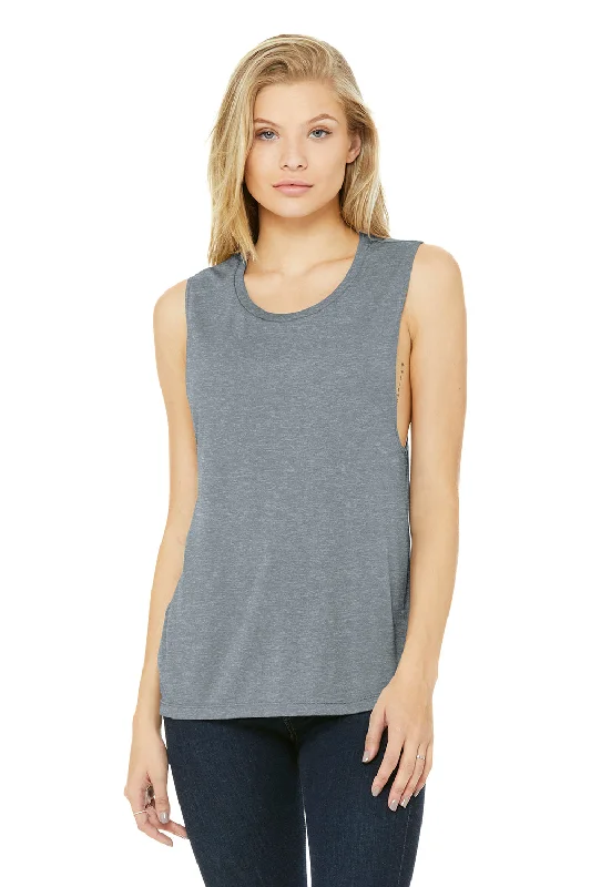 Bella + Canvas Womens Flowy Muscle Tank Top - Heather Grey chic tank top