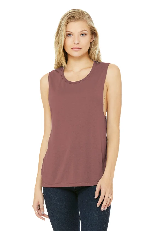 Bella + Canvas Womens Flowy Muscle Tank Top - Mauve cropped tank top