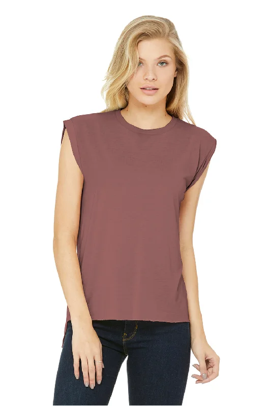 Bella + Canvas Womens Flowy Muscle Tank Top - Mauve flirty tank top