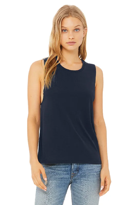 Bella + Canvas Womens Flowy Muscle Tank Top - Midnight Blue glitter tank top