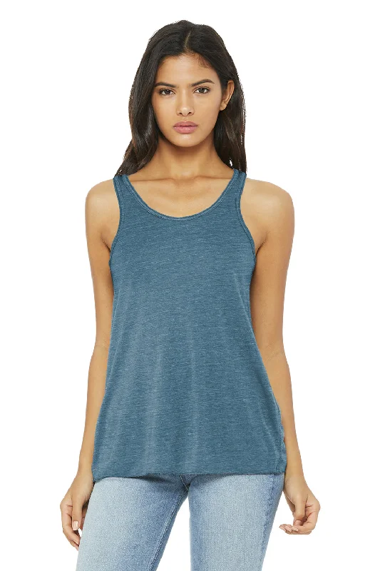 Bella + Canvas Womens Flowy Tank Top - Denim Blue Slub solid color tank