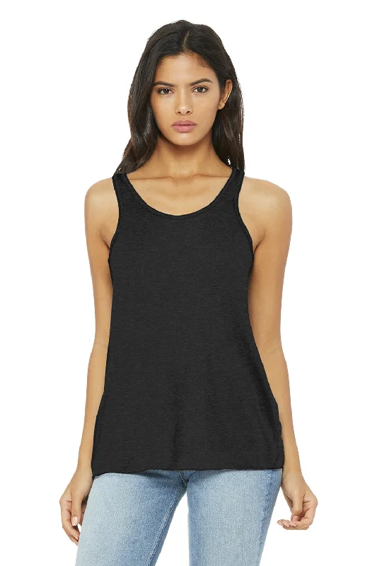 Bella + Canvas Womens Flowy Tank Top - Heather Black layering tank top