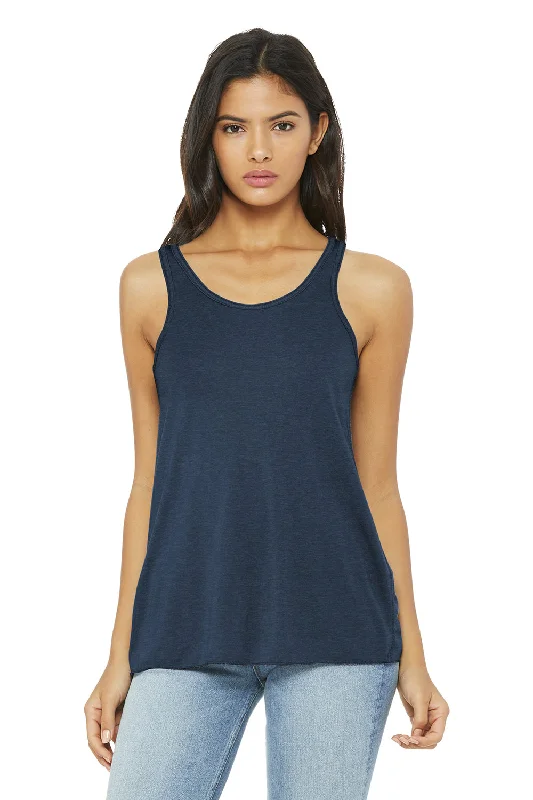 Bella + Canvas Womens Flowy Tank Top - Heather Navy Blue strapless tank top