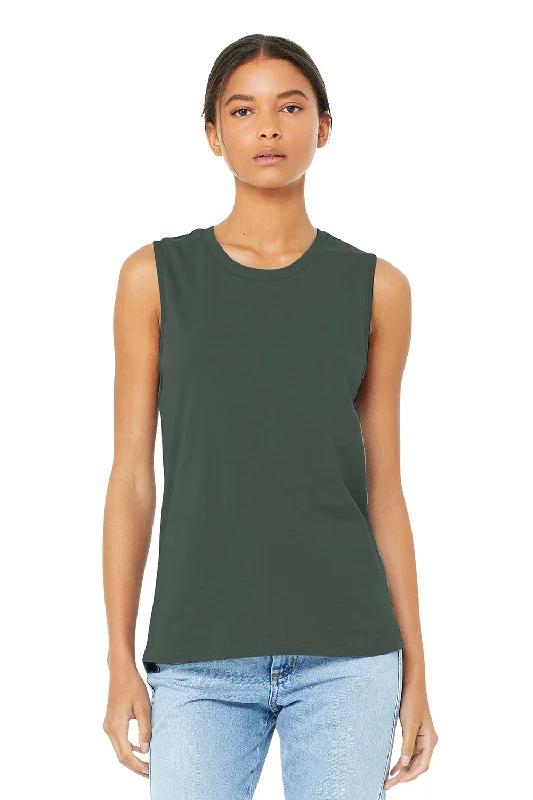 Bella + Canvas Womens Jersey Muscle Tank Top - Military Green fashionable tank top