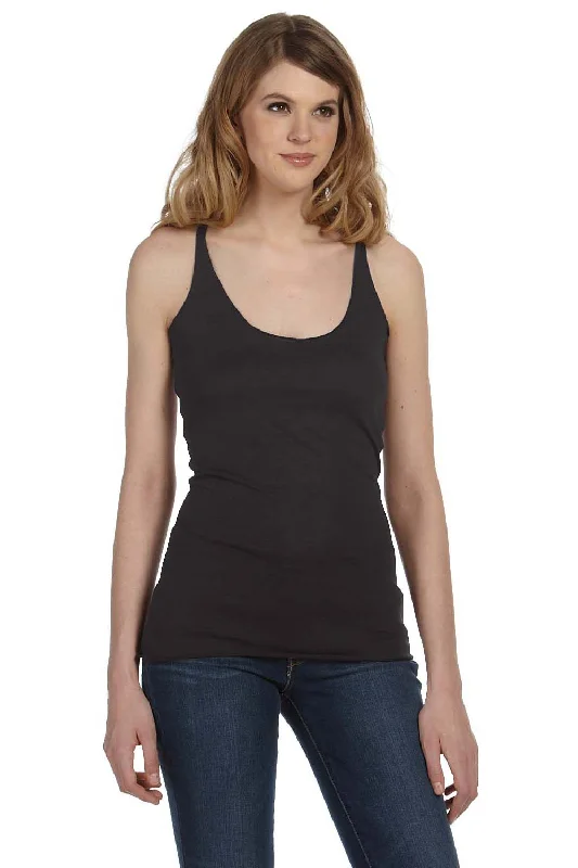 Bella + Canvas Womens Tank Top - Charcoal Black crossback tank top