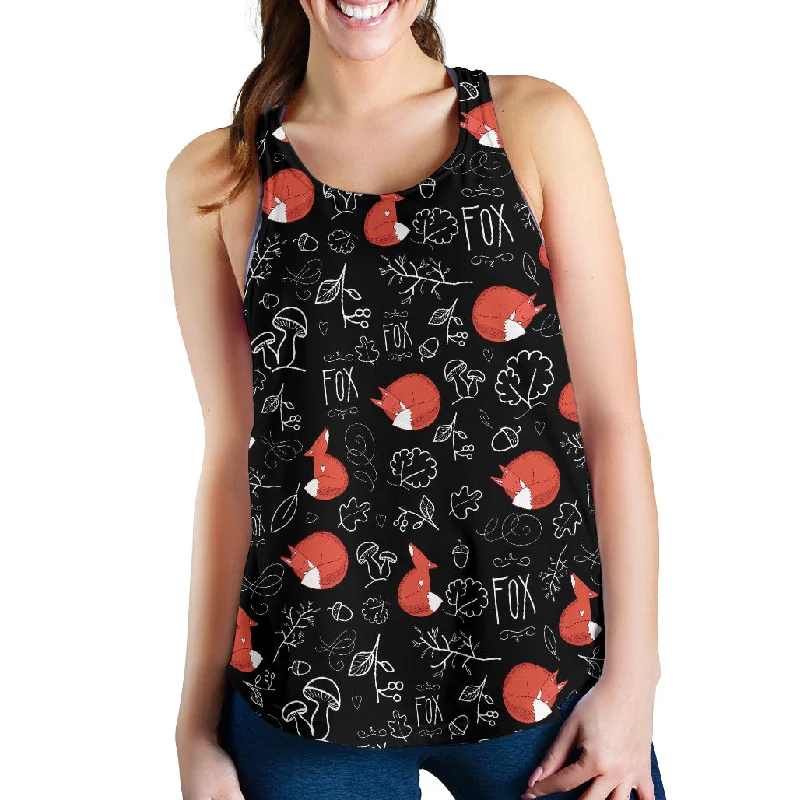 fox sleeping fox pattern Women Racerback Tank Top yoga tank top