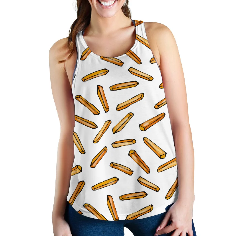 French fries potato pattern Women Racerback Tank Top one shoulder tank