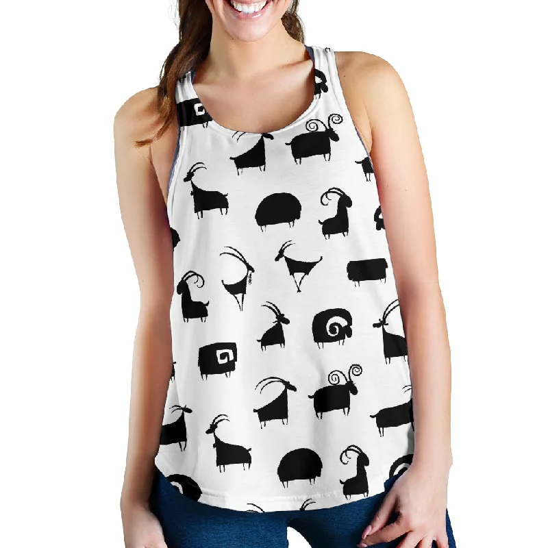 Goat ram pattern Women Racerback Tank Top neon tank top