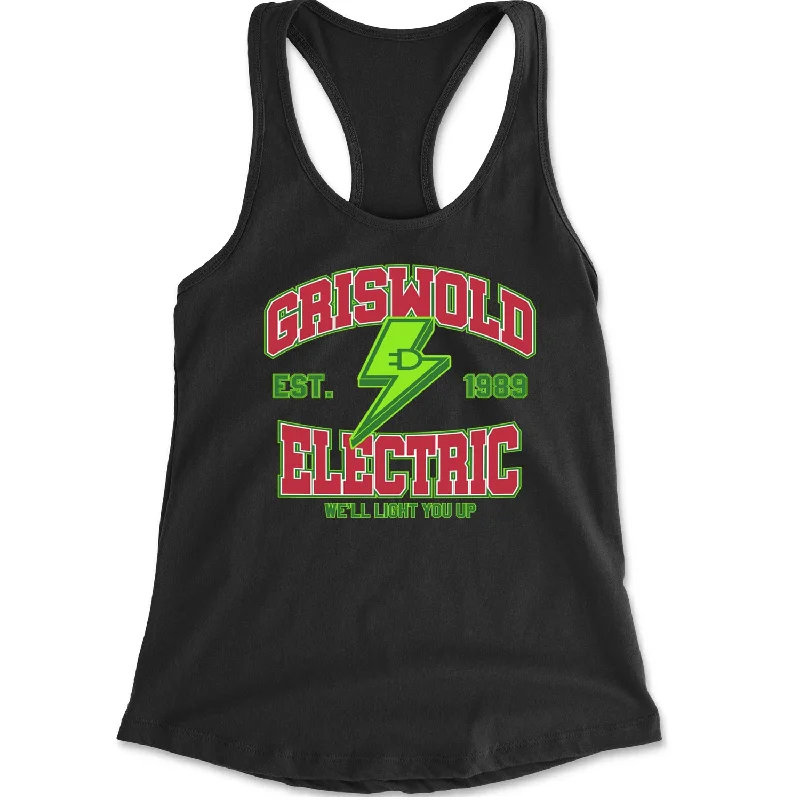 Griswold Electric We'll Light You Up Racerback Tank Top for Women lavender tank top