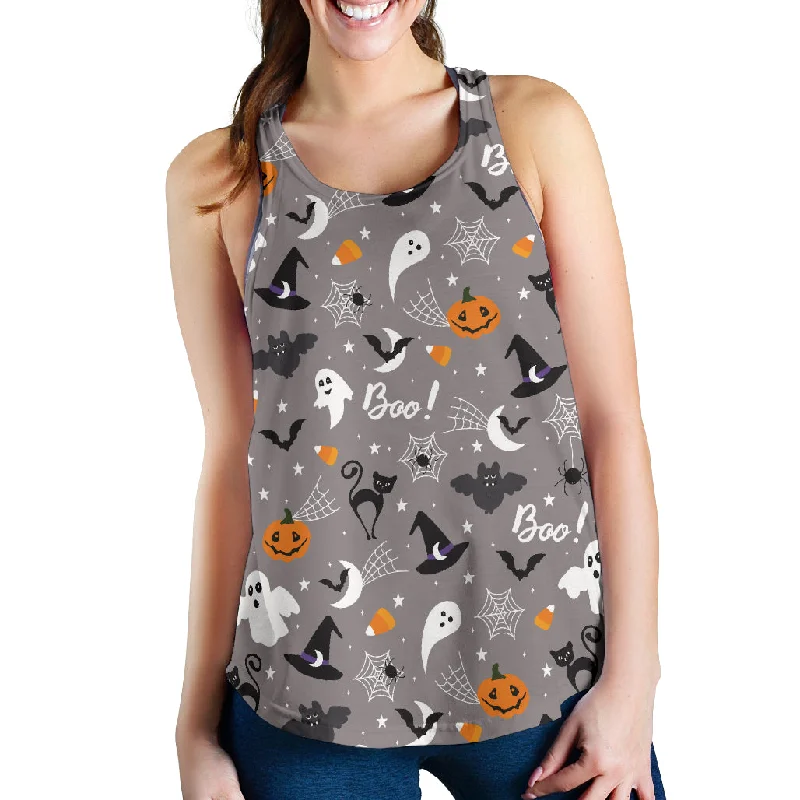 Halloween design pattern Women Racerback Tank Top lime green tank