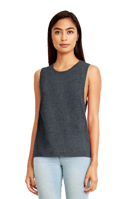 Next Level Womens Festival Muscle Tank Top - Antique Denim Blue activewear tank top