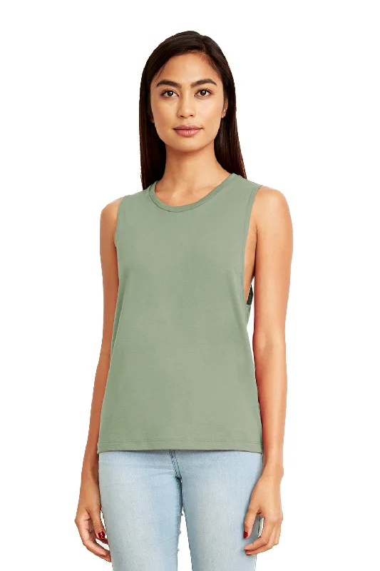 Next Level Womens Festival Muscle Tank Top - Stonewashed Green strappy tank top