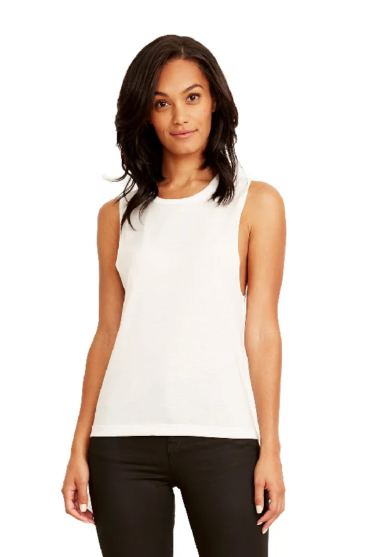 Next Level Womens Festival Muscle Tank Top - White off shoulder tank