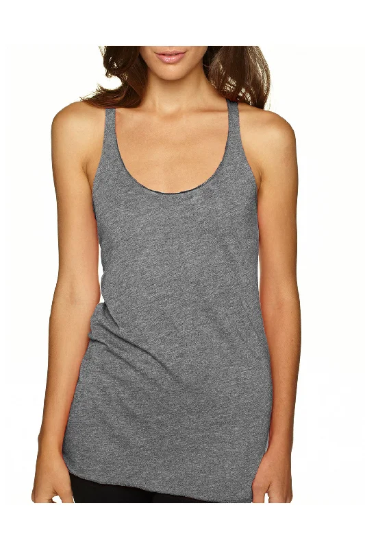 Next Level Womens Tank Top - Heather Grey white tank top