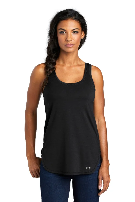 Ogio Womens Luuma Jersey Moisture Wicking Tank Top - Blacktop black tank top