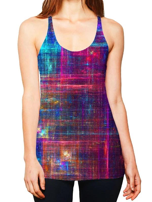 Psychedelic Matrix Rainbow Women's Tank baby blue tank