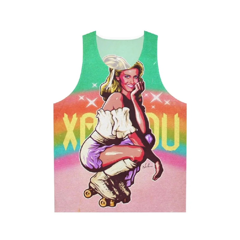 Retro 80s Unisex Tank Top - Disco Roller Skating Vibes low neck tank