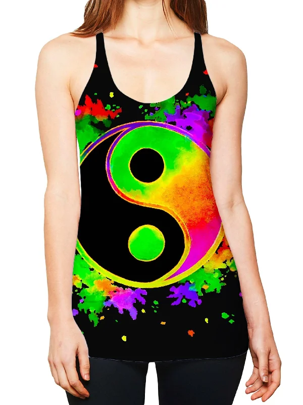 Splatter Yin Yang 2 Women's Tank silver tank top